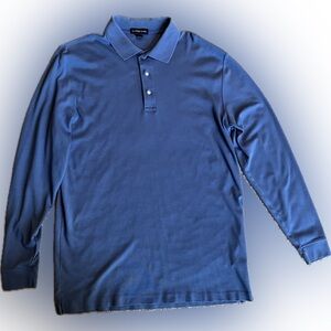 Men’s Blue Lands End long sleeve Polo